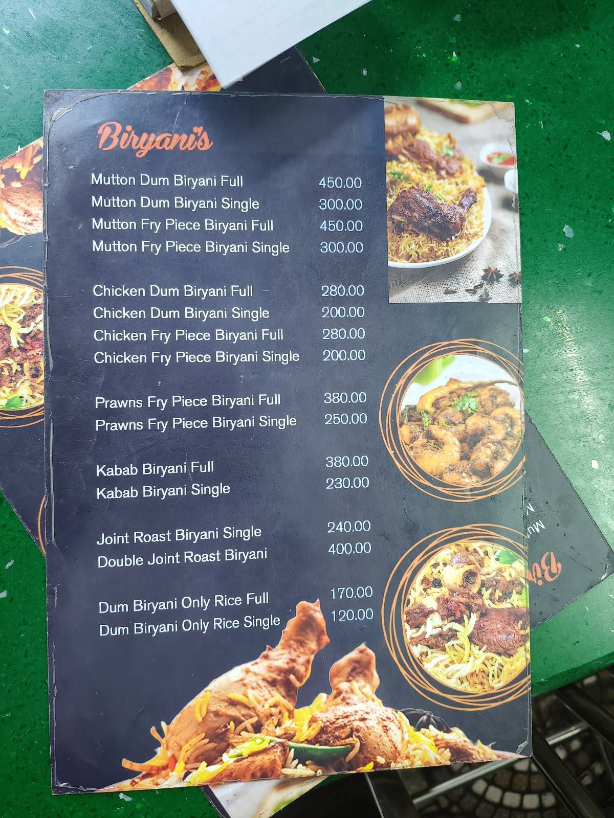 ALIF RESTAURANT menu
