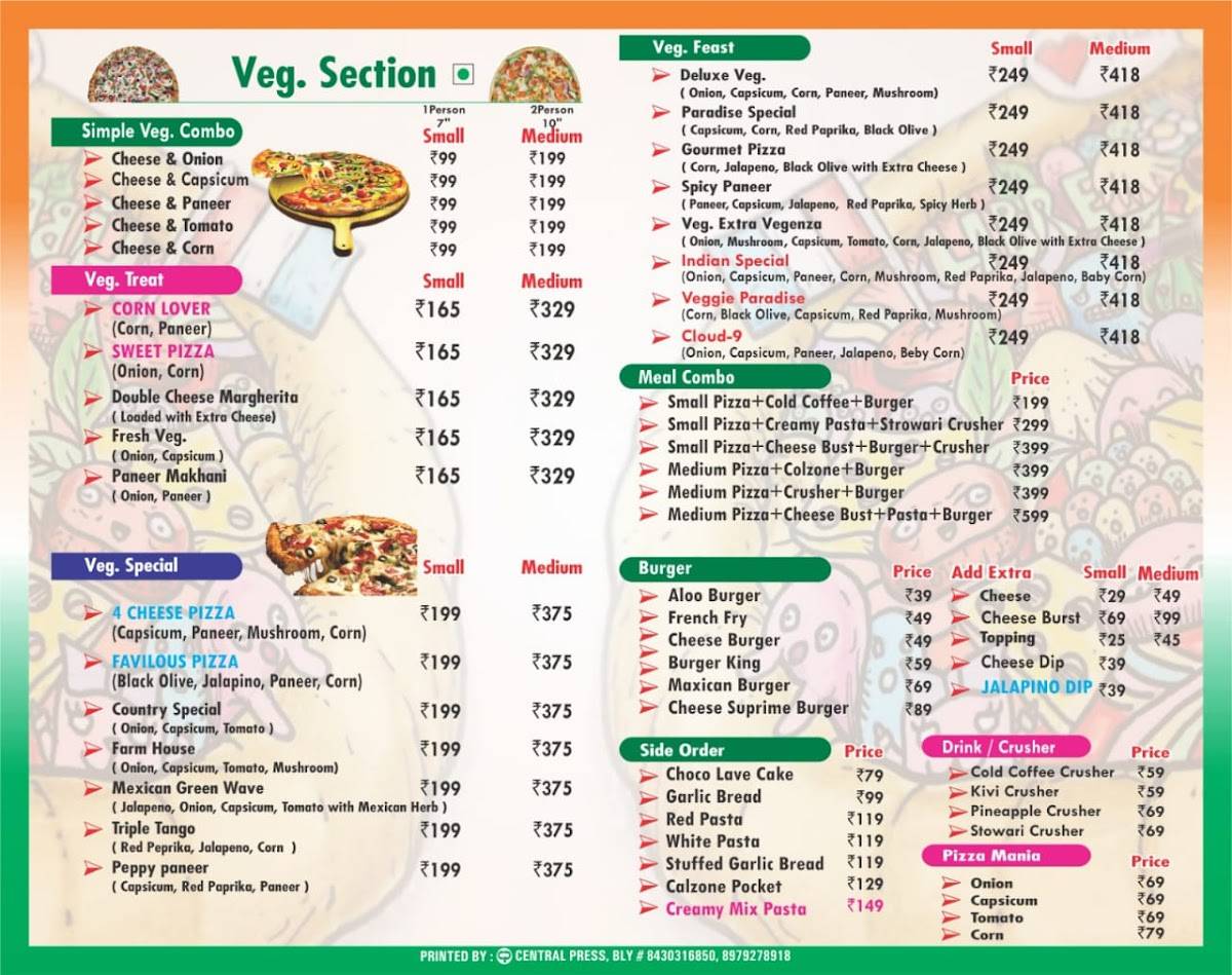 APNA INDIAN PIZZA menu