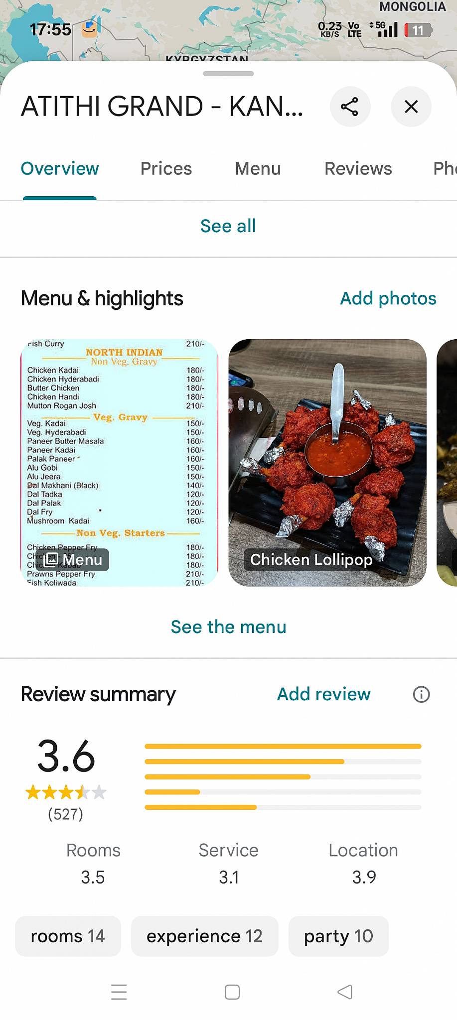 ATITHI GRAND - KANAKPURA ROAD menu