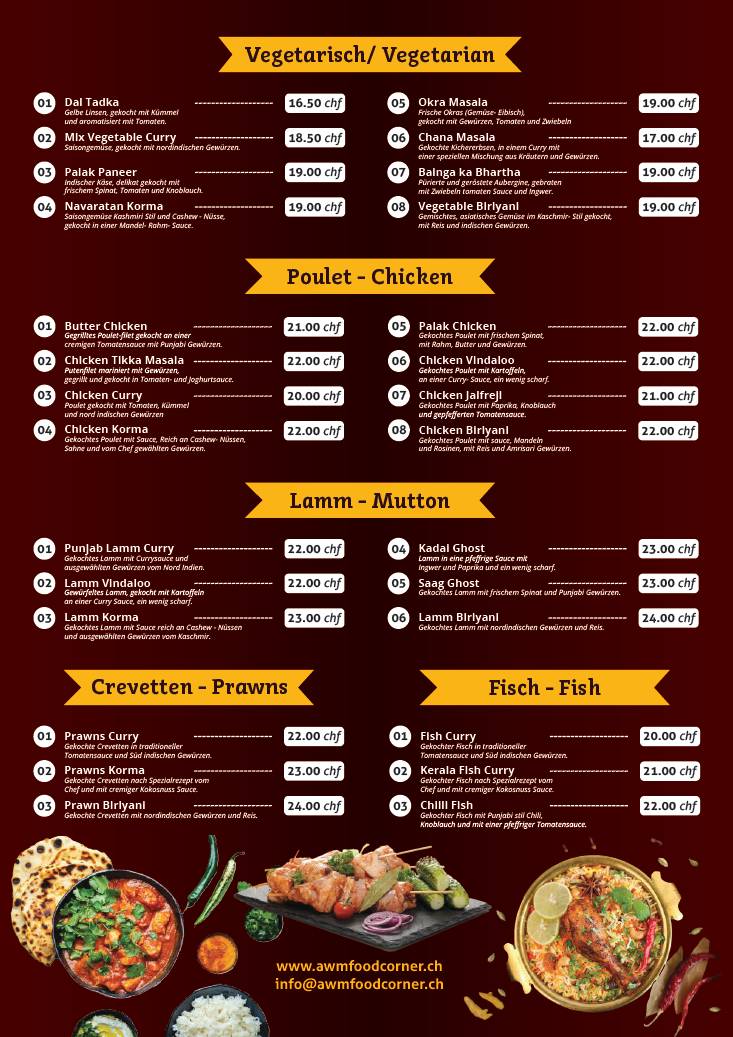 Menu di AWM Food Corner 