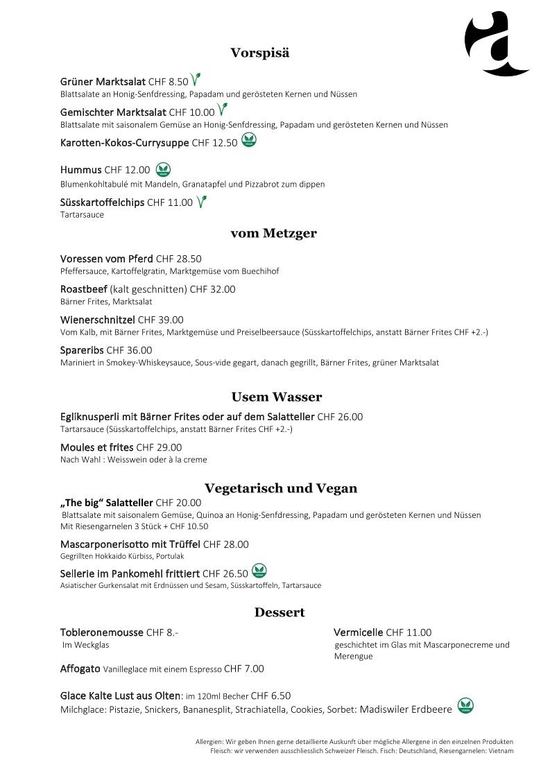 Menu de Aarebar