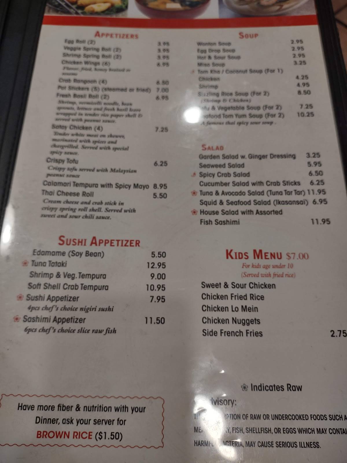 Menu at Ably Asian Cuisine restaurant, Jasper