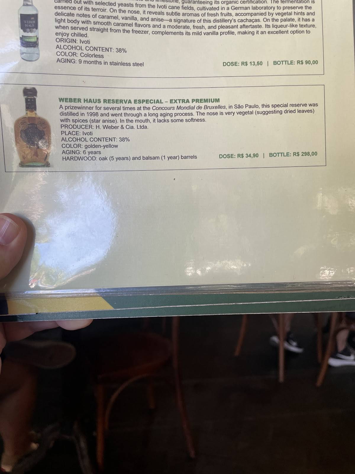 Academia Da Cachaça cardápio