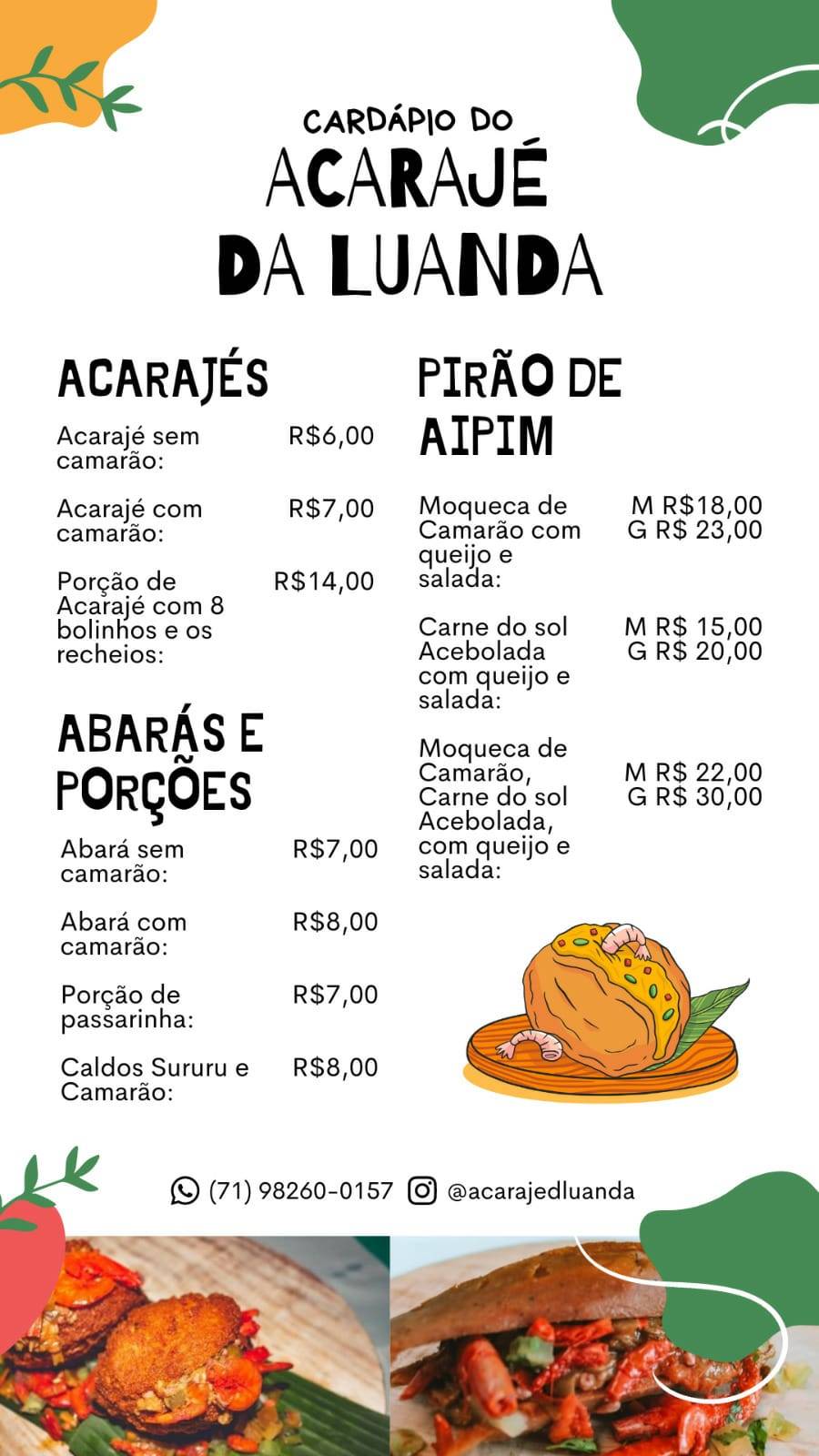 Acarajé Da Luanda cardápio