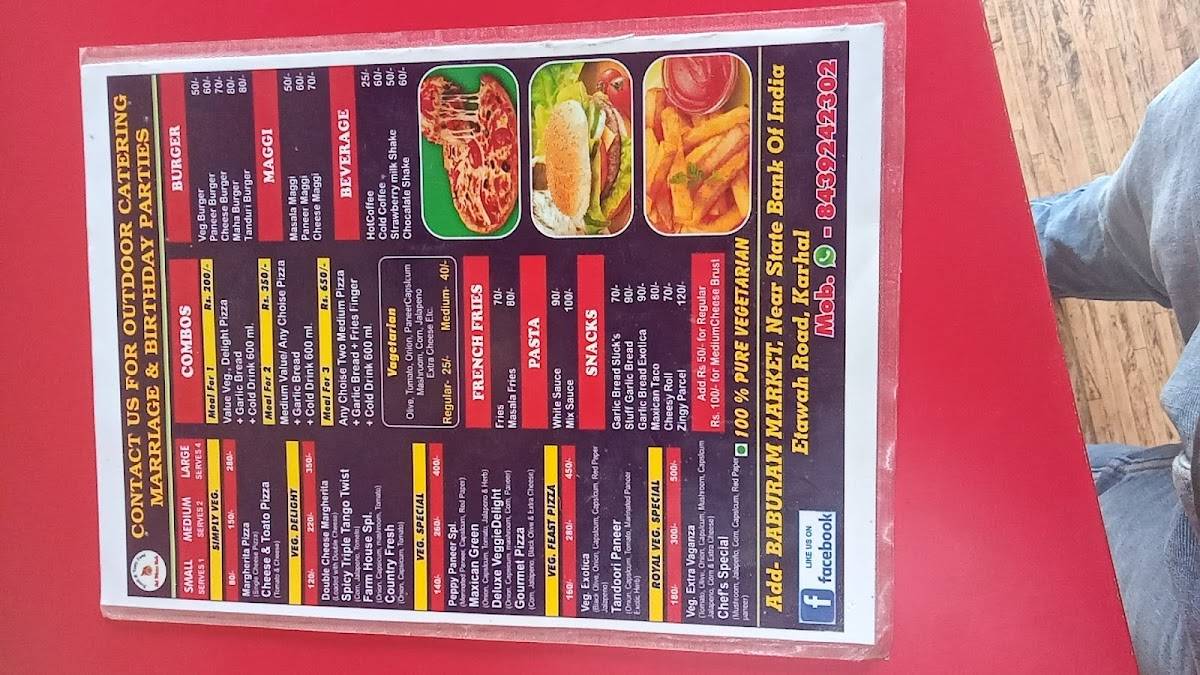 Ad pizza hub menu