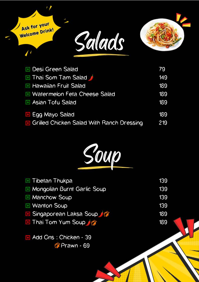 Adda Pan Asian menu