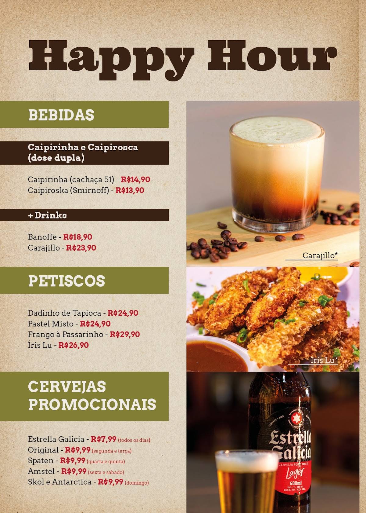 Adega da Cachaça cardápio