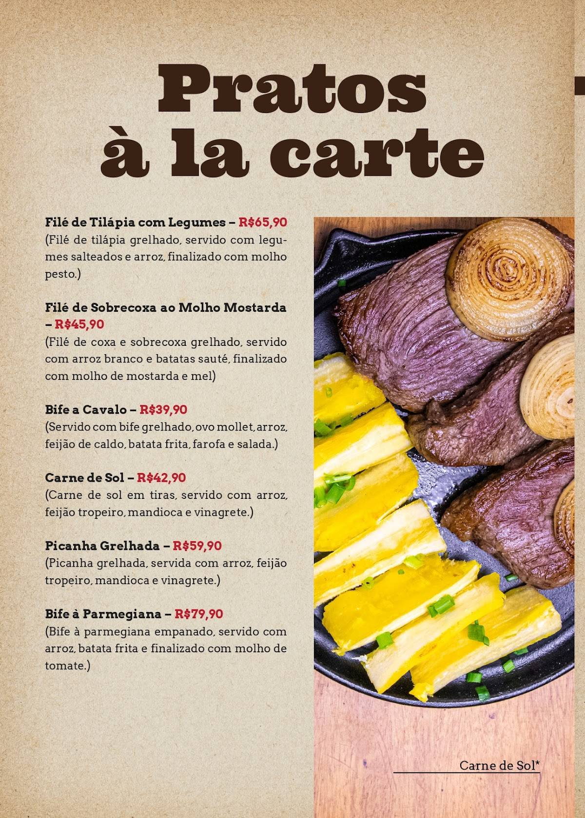 Adega da Cachaça cardápio