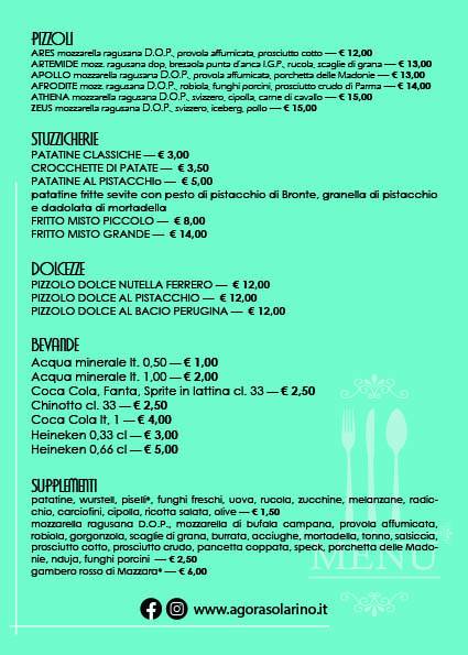 Menu di Agorà Pizza&food 