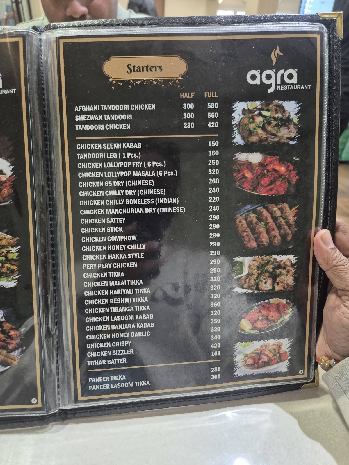 Agra Restaurant menu