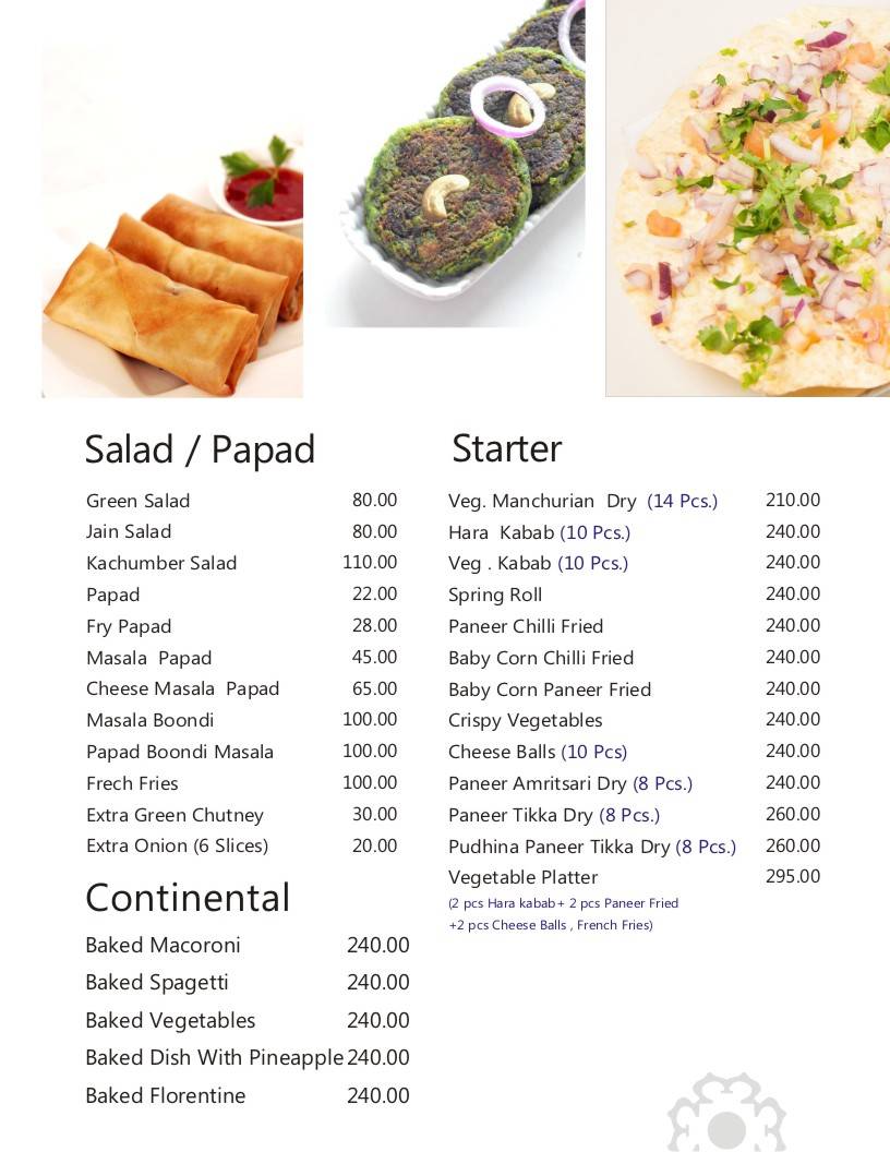 Mehfil Restaurant menu