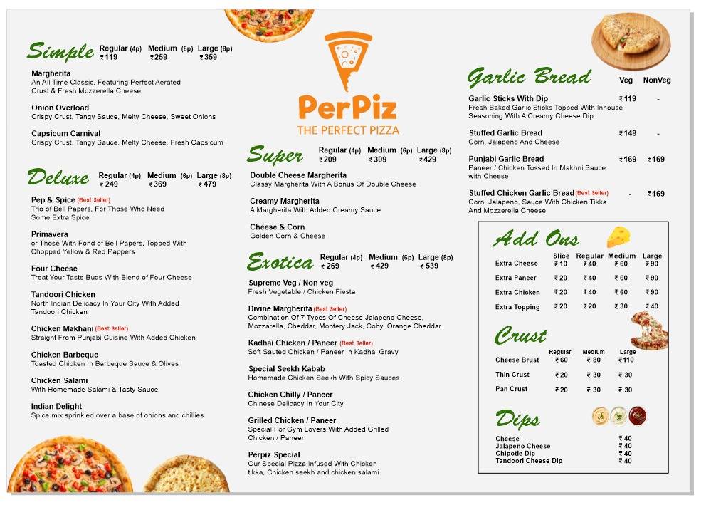 PerPiz menu