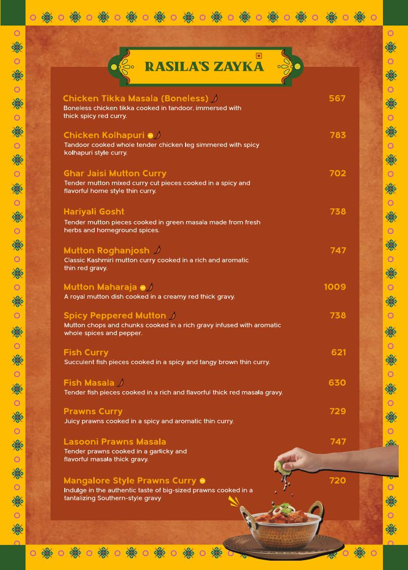 Rasila's Kitchen menu