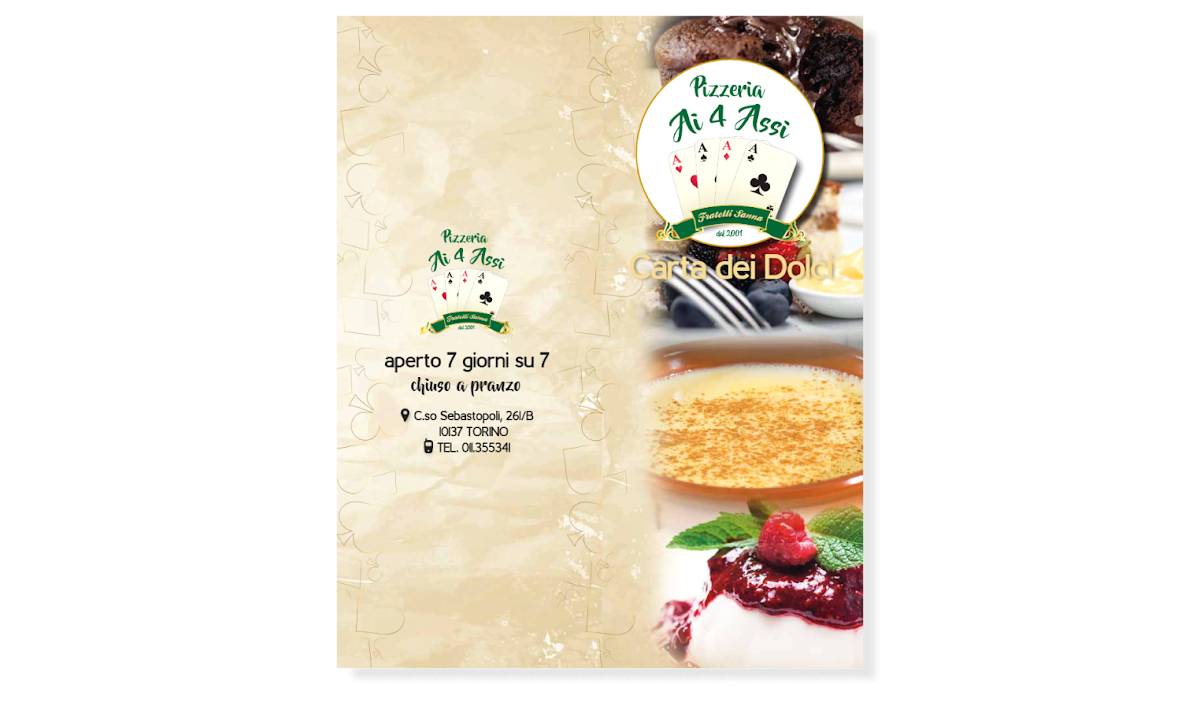 Menu di Pizzeria ai 4 Assi 