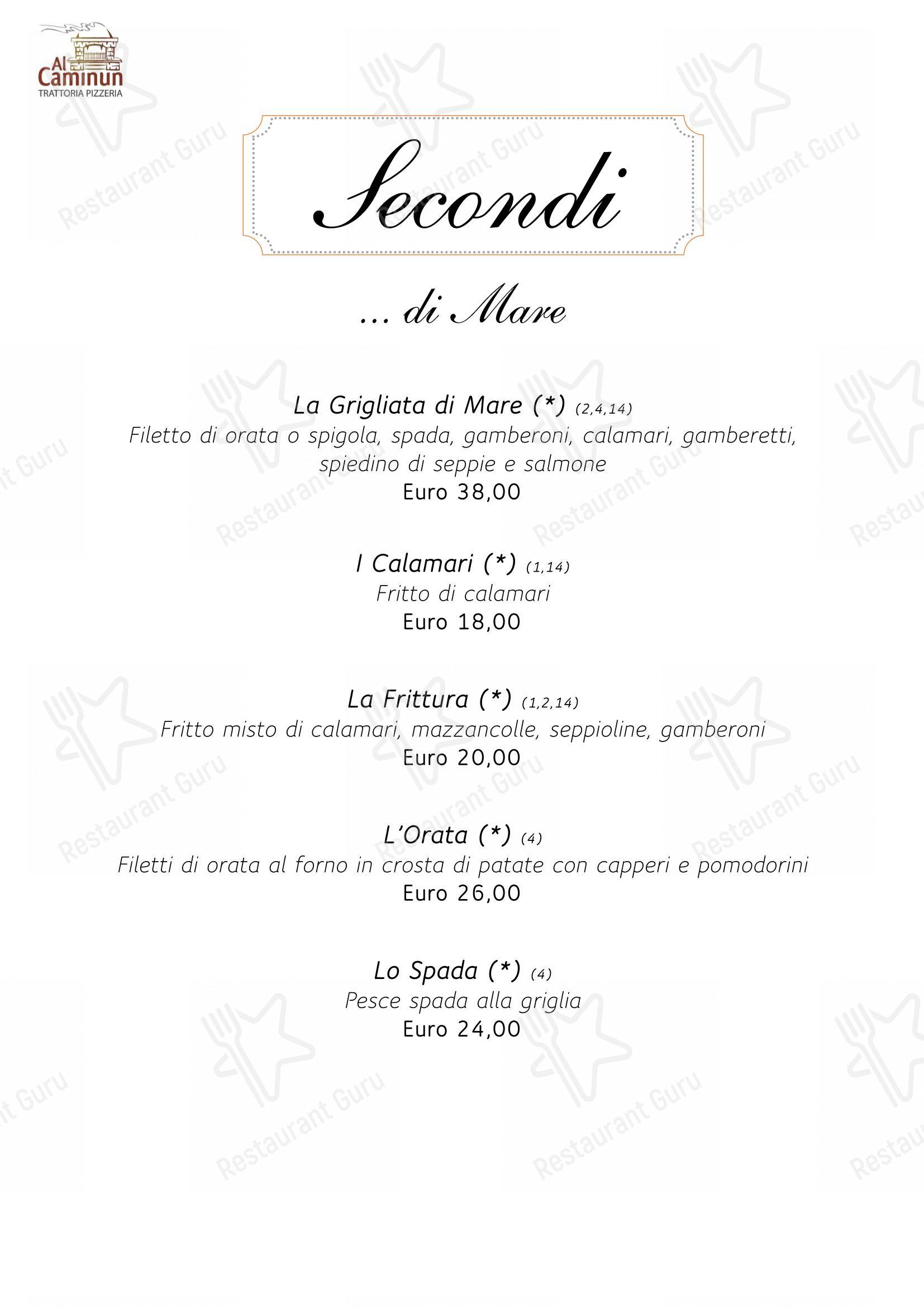 Al Caminun Trattoria Pizzeria in Merate - Menu