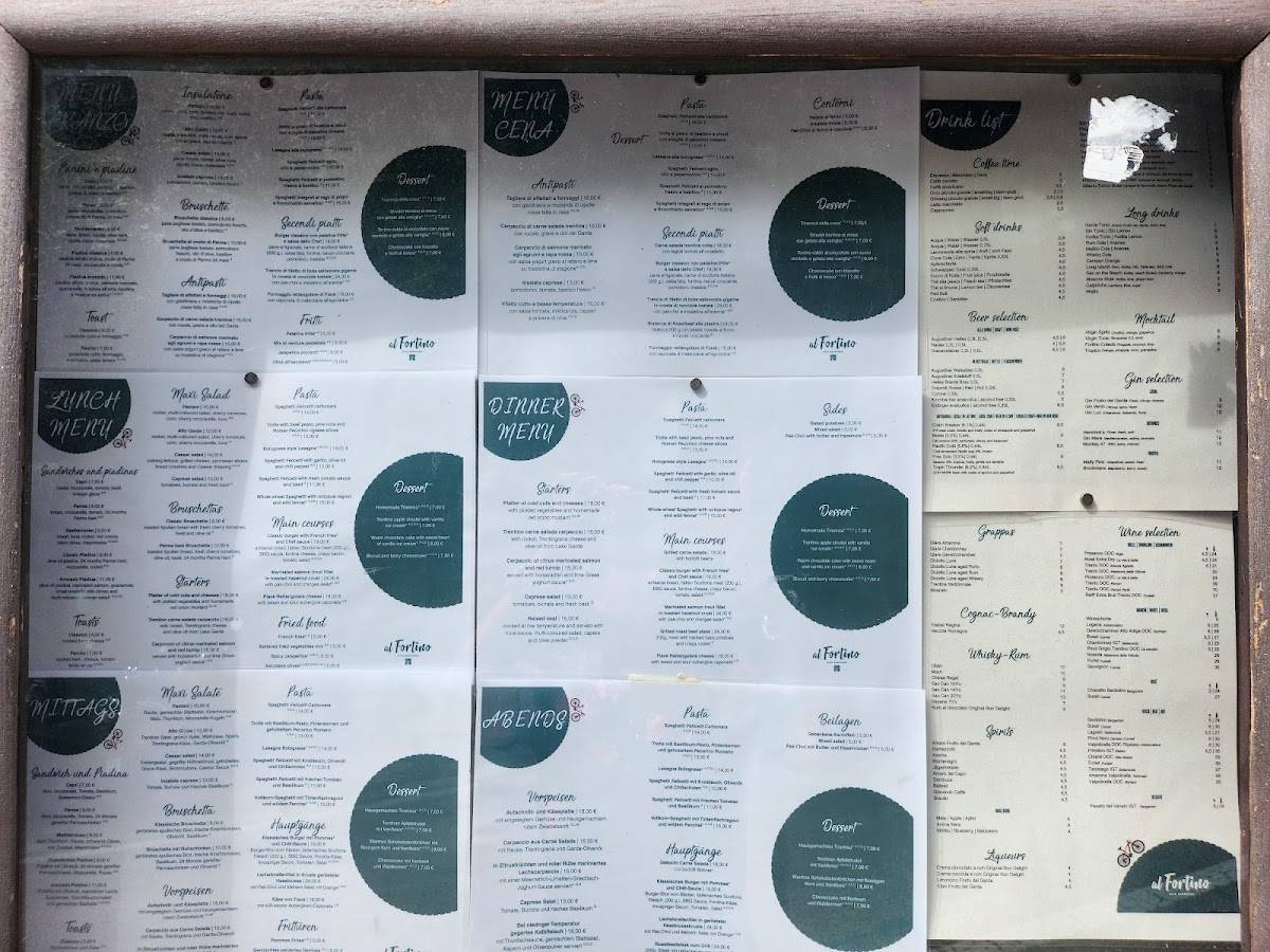 Menu di Ristorante Al Fortino 
