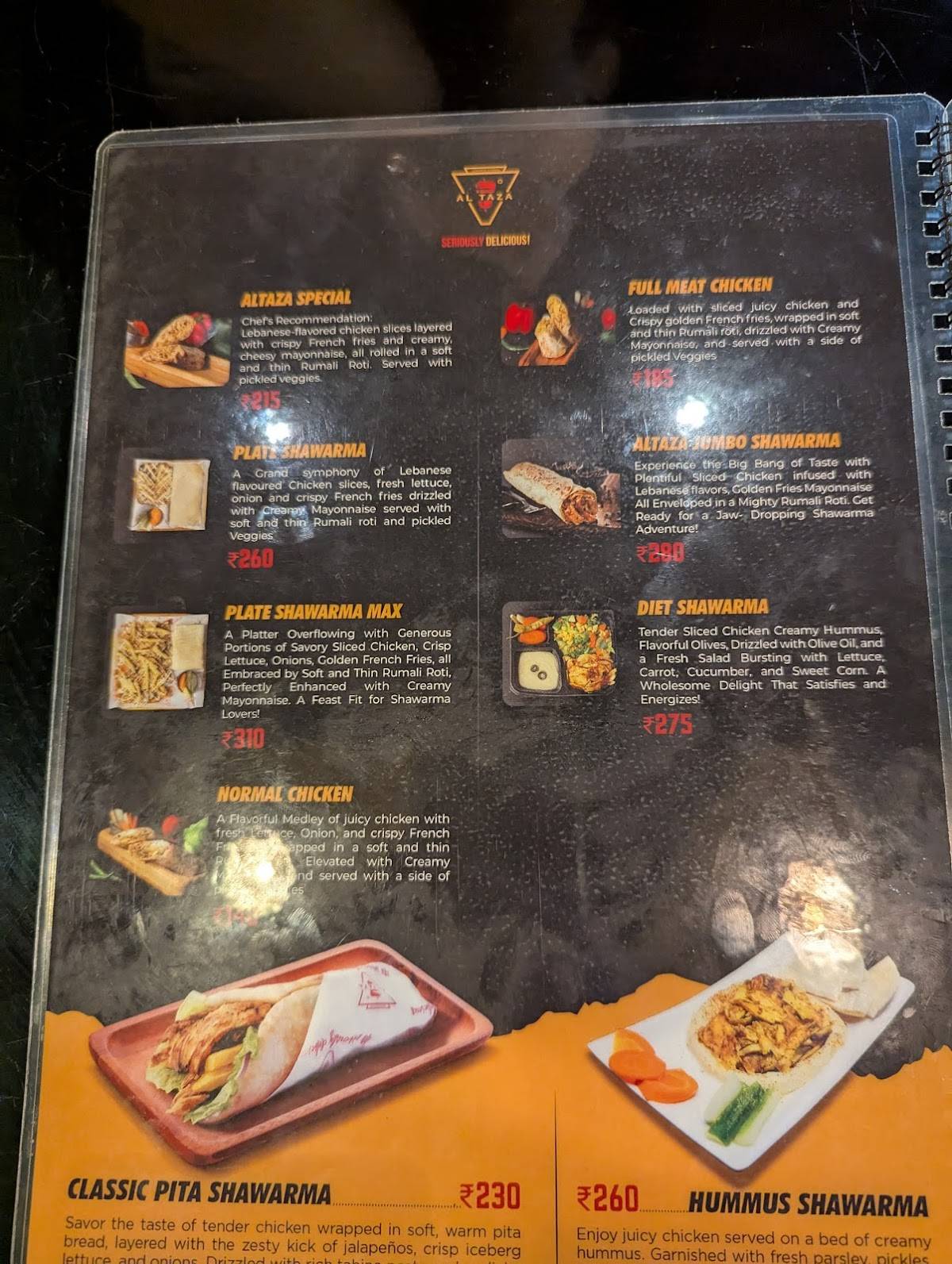 Al Taza - Kozhikode menu