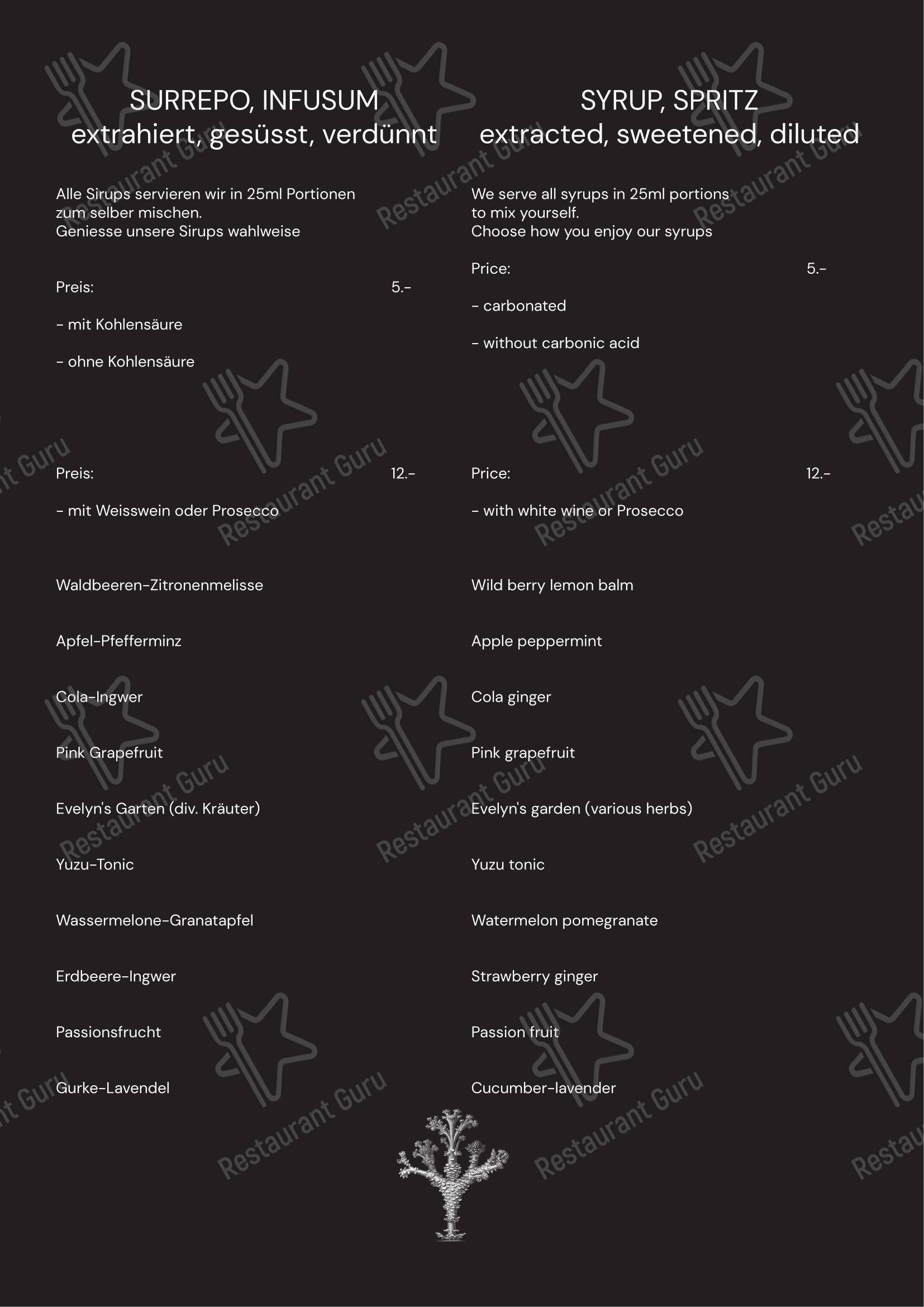 菜单 per Alchemist ristorante