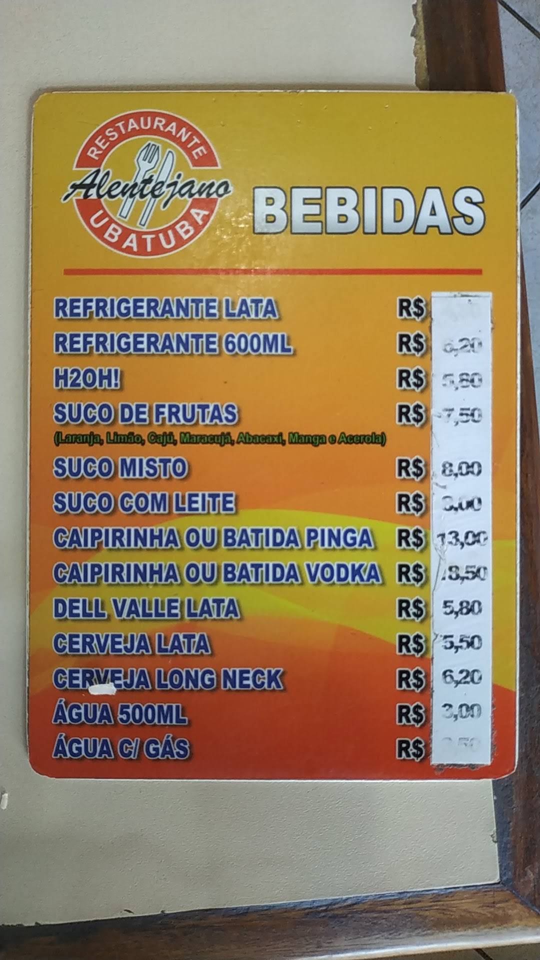 Alentejano cardápio