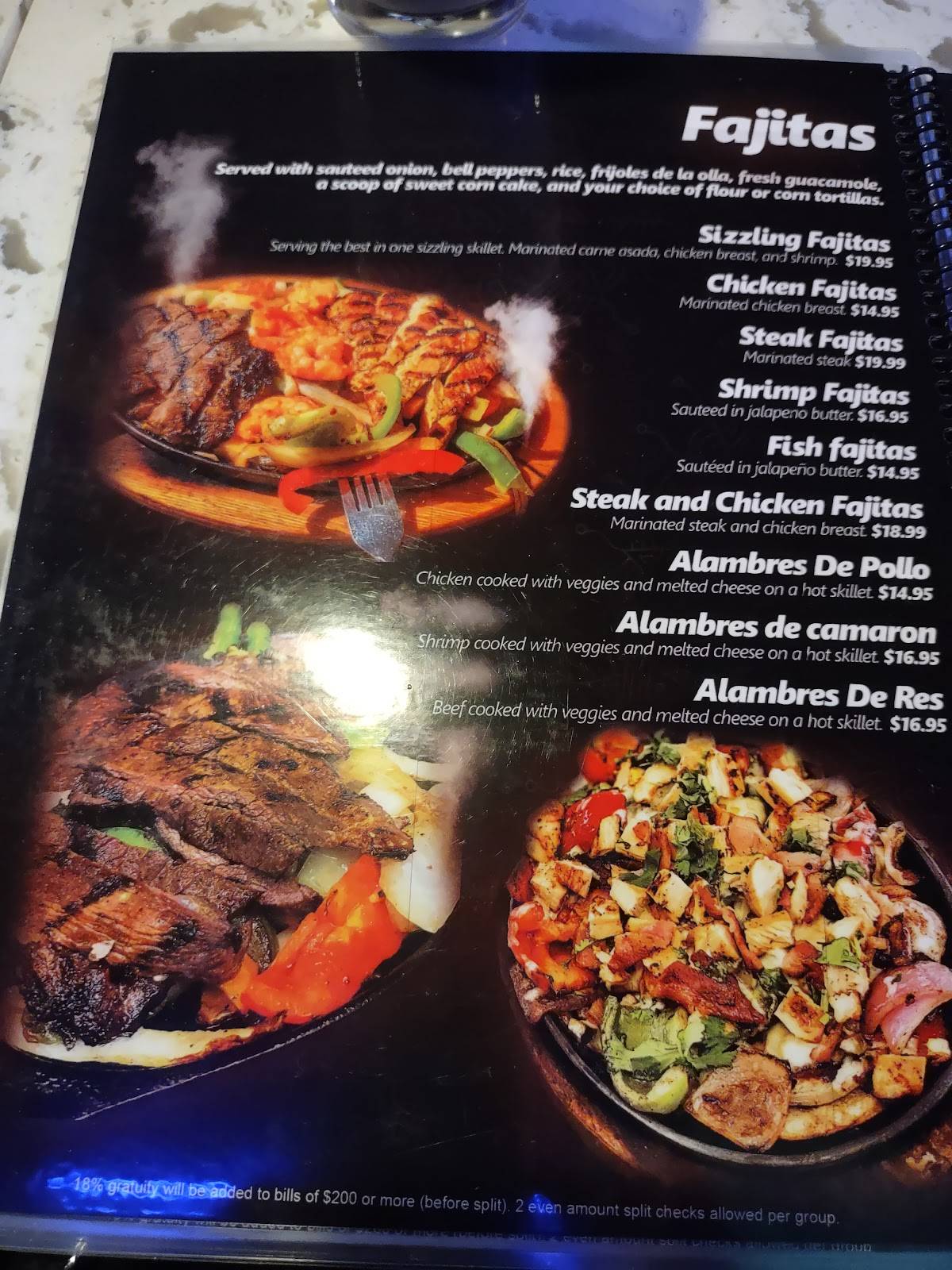 Menu at Chonitos Mexican Restaurant, Alhambra