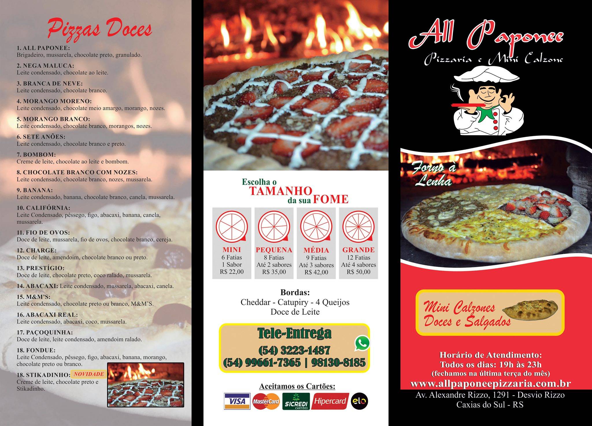 All Paponee Pizzaria cardápio