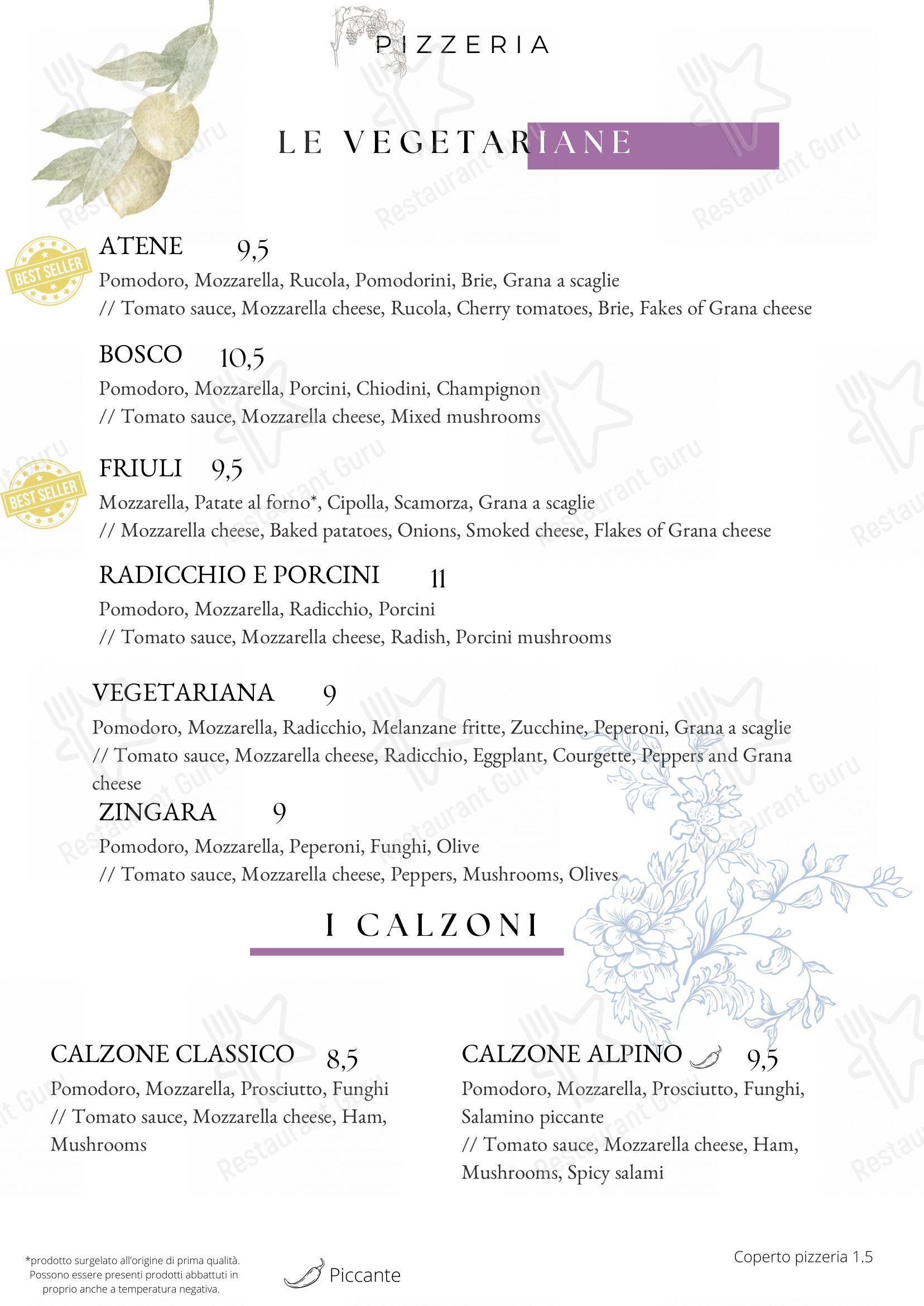 Alla Pergola - Albergo - Ristorante - Pizzeria in Cormons - Menu