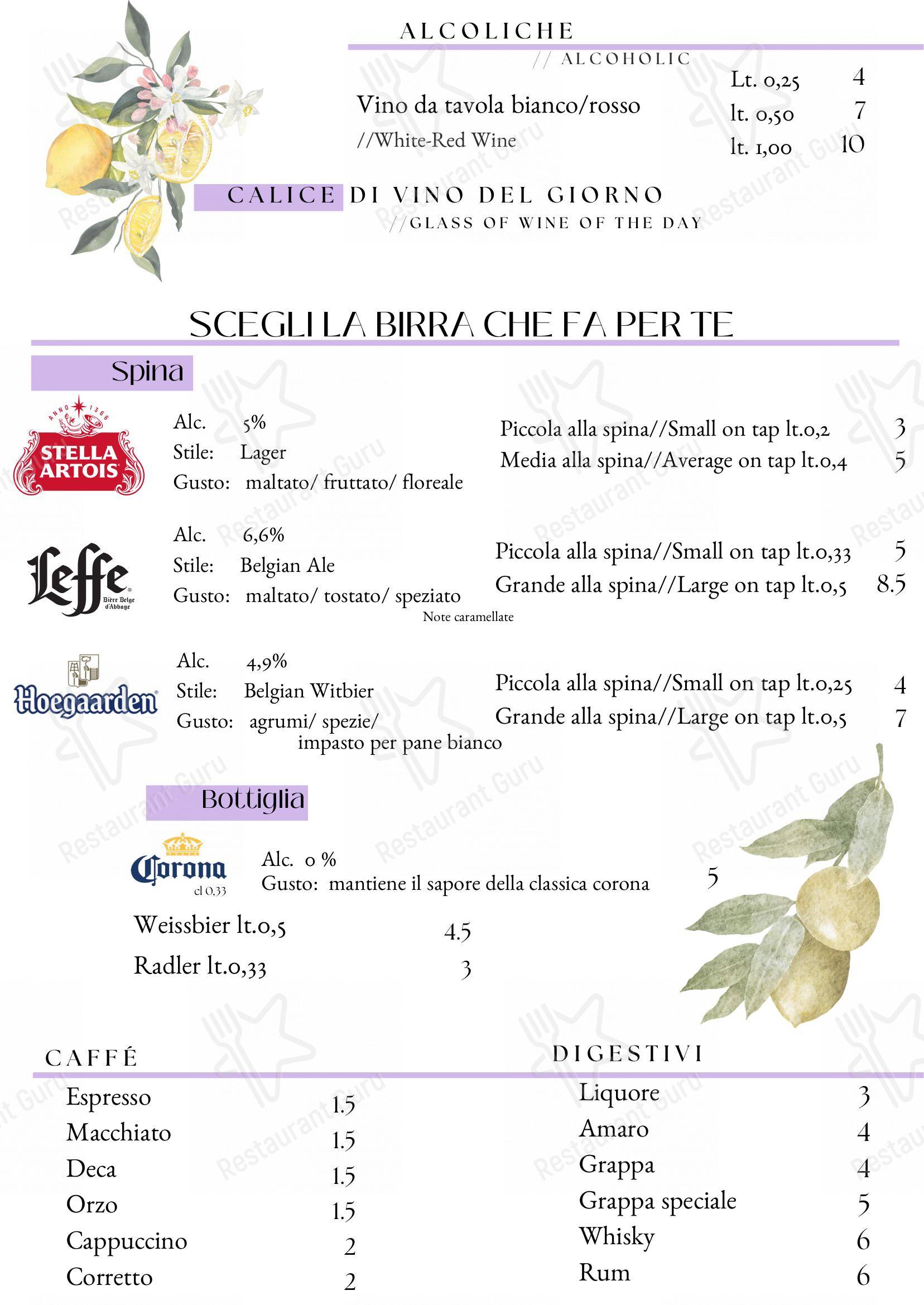 Menu per Alla Pergola - Albergo - Ristorante - Pizzeria pizzeria