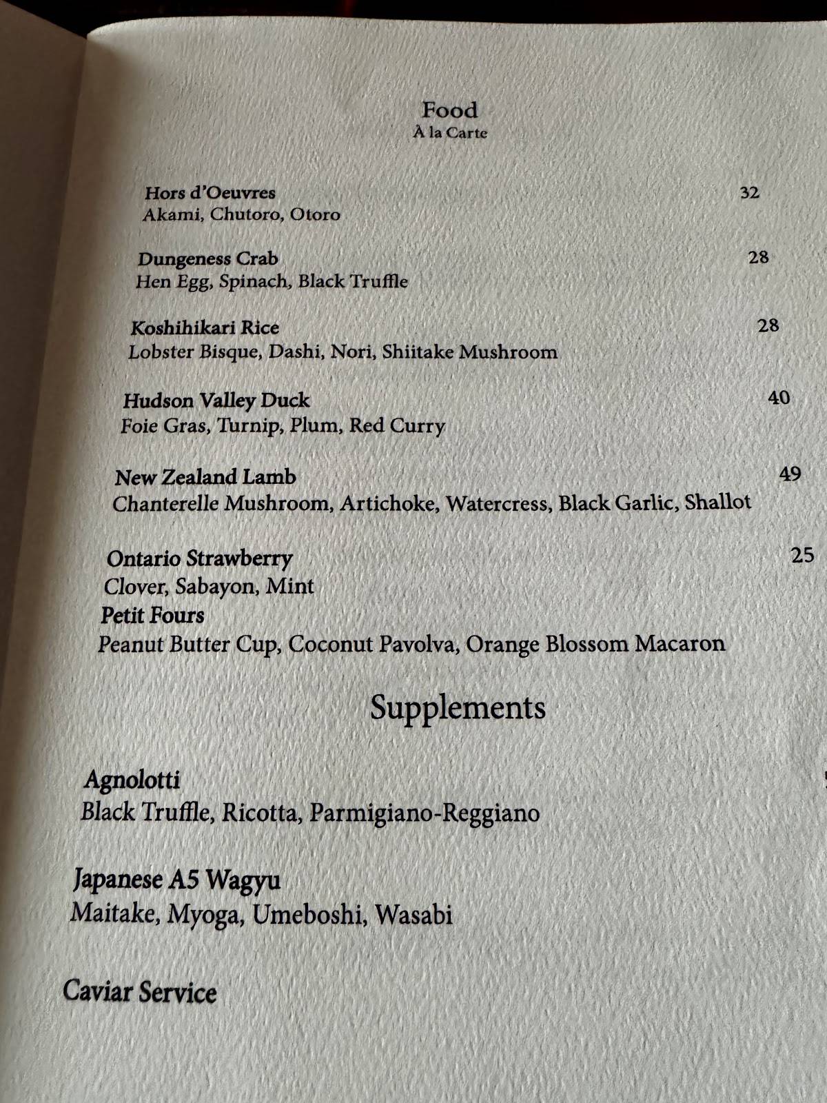 Menu de Alo