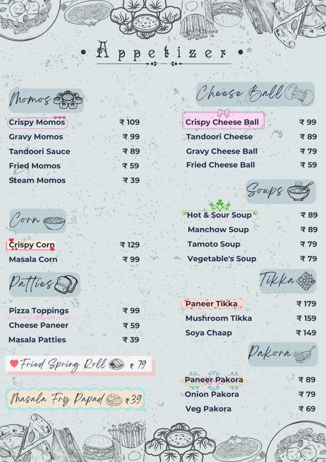 Alora Cafe & Restaurant menu