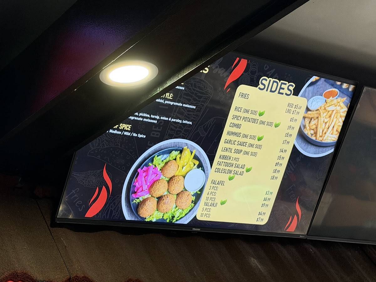 Menu de Alpha’s Shawarma (598 Queen St.)
