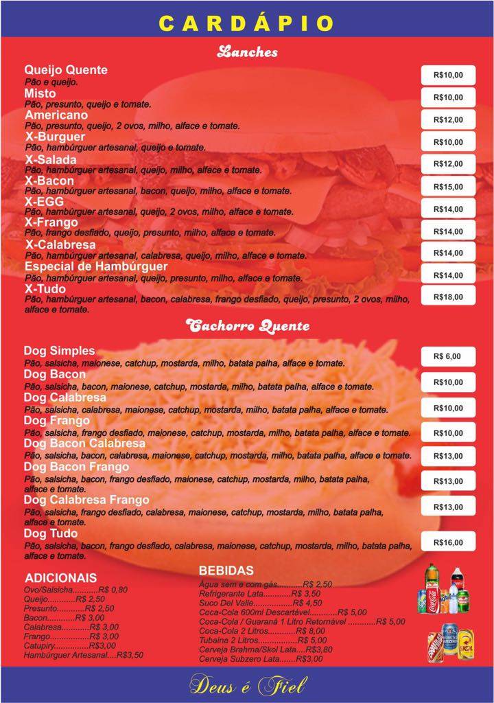 Amaral Lanches cardápio