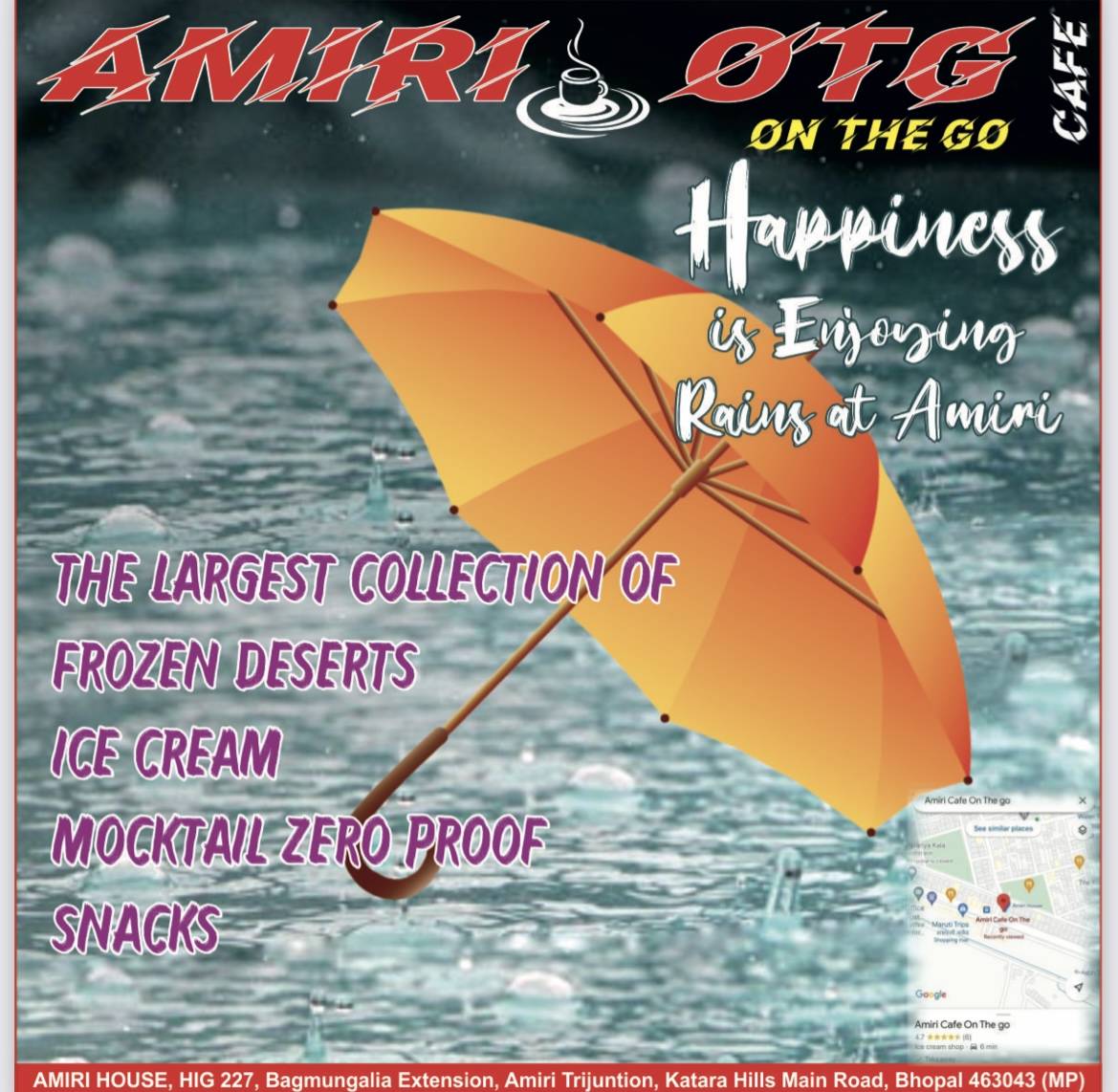 Amiri Cafe OTG (On The go) menu