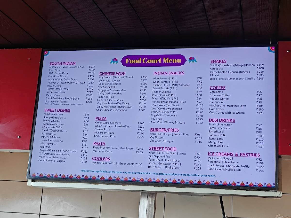 Amrik Sukhdev menu