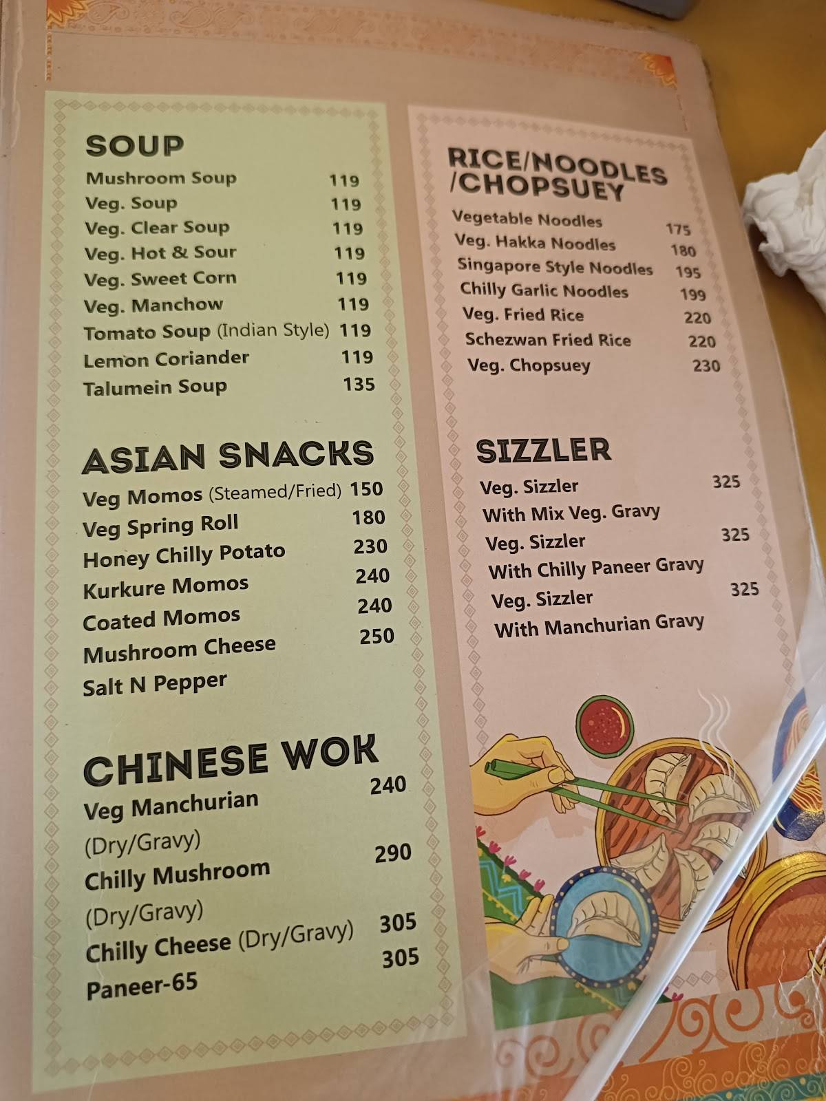 Amrik Sukhdev menu