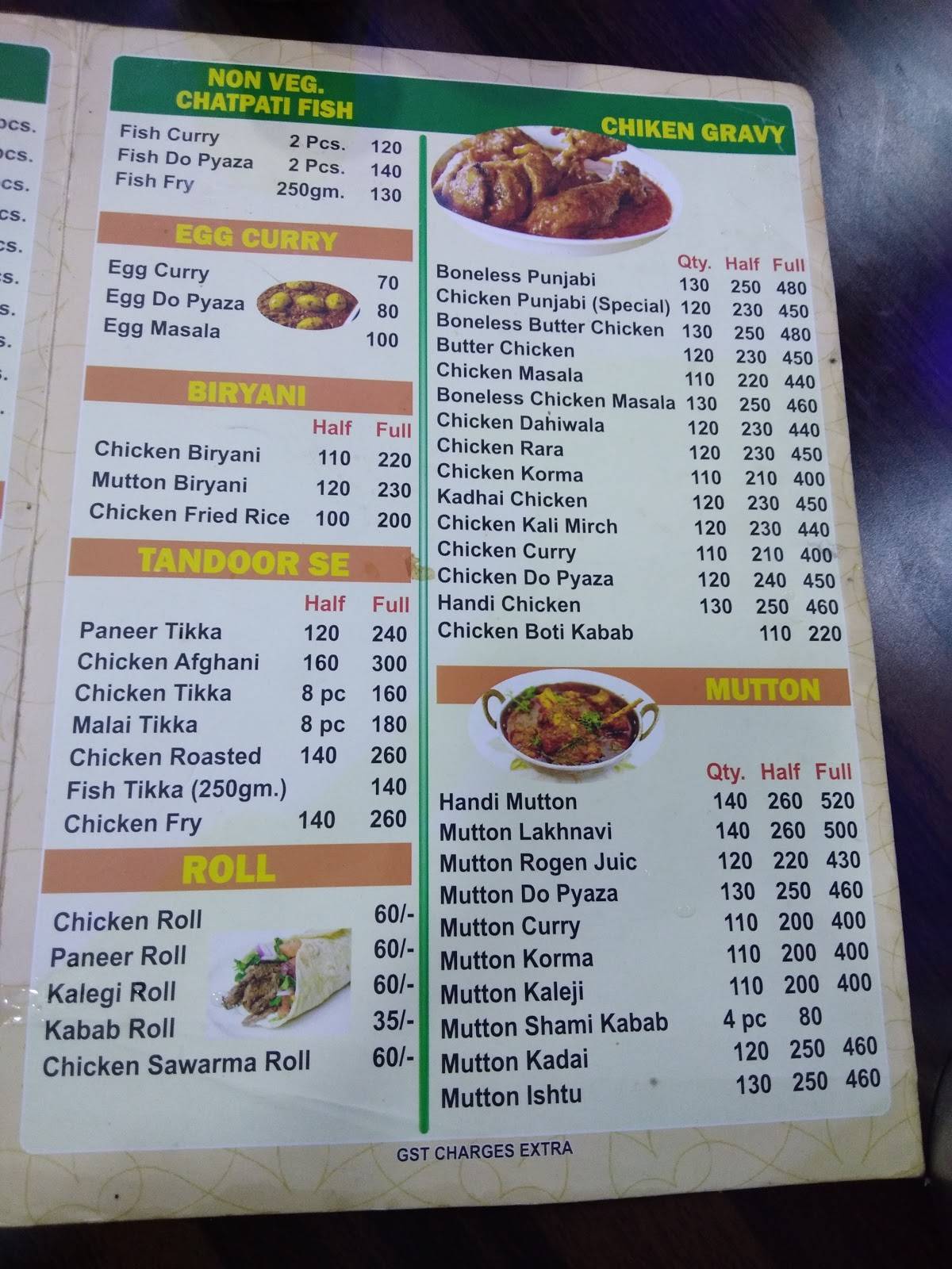 Ananya Classic Food menu