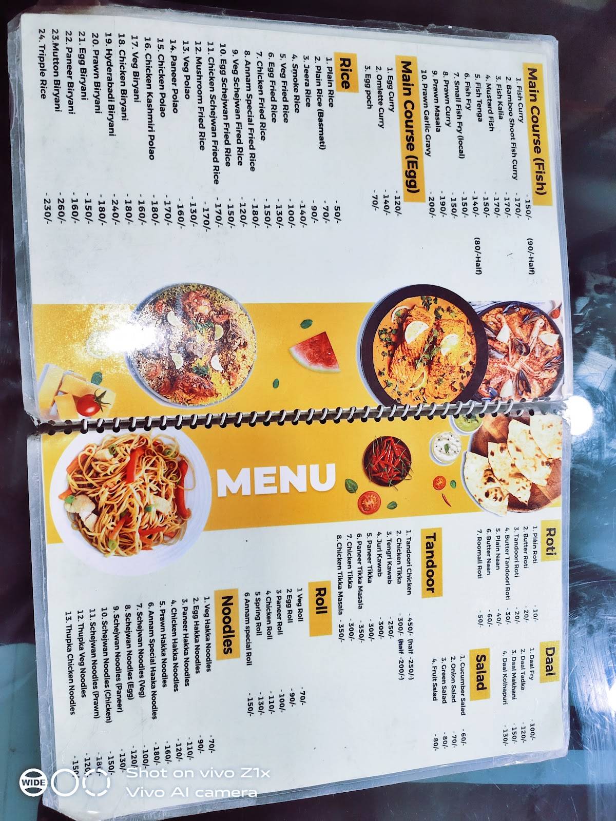 Annam Restaurant menu