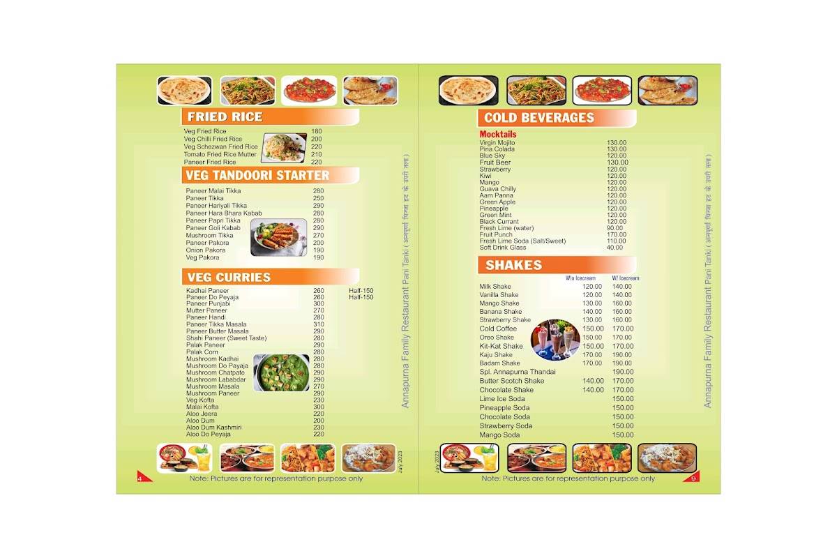 Annapurna Pizza Hut menu