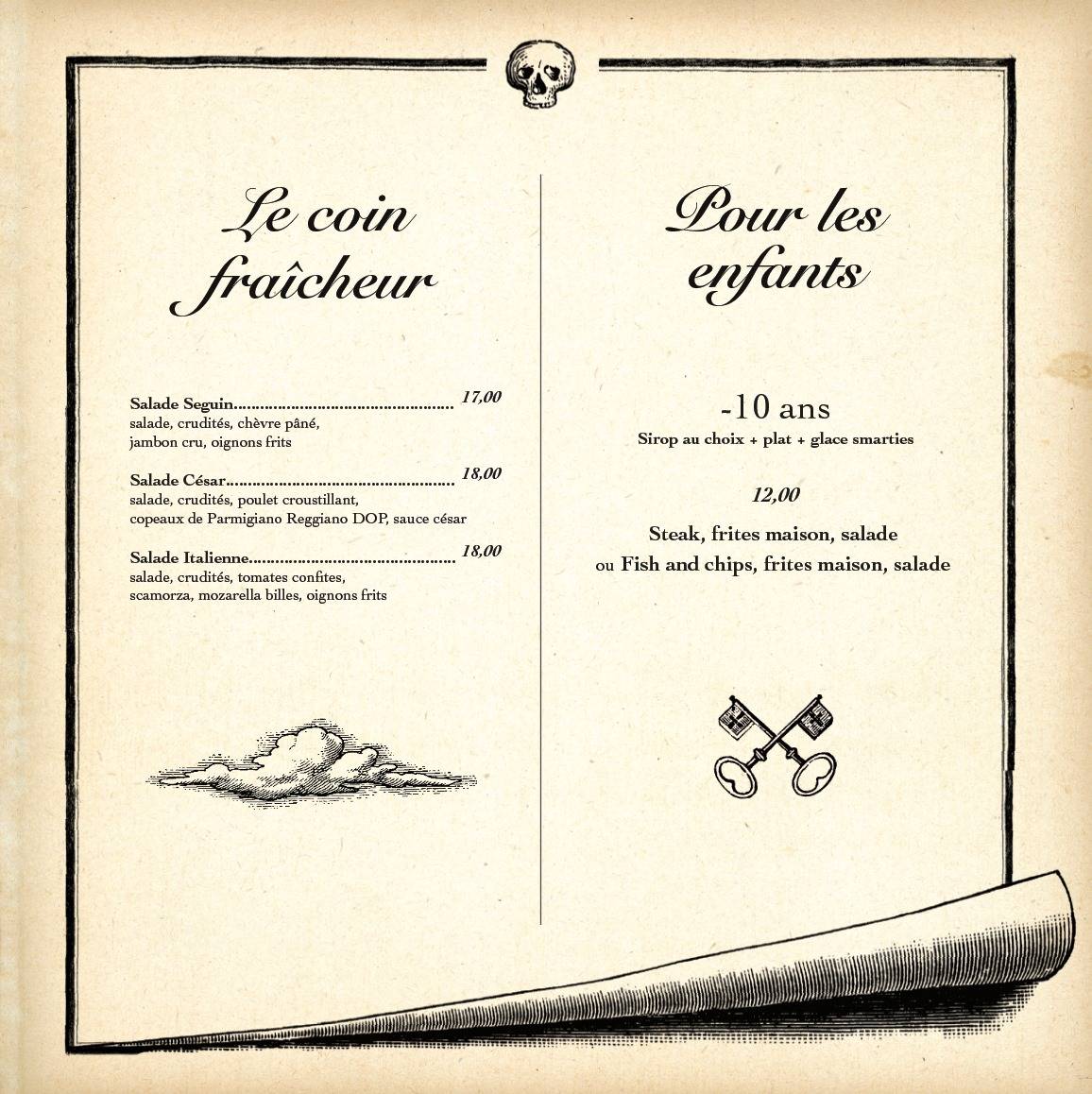 Menu de Captain Pub