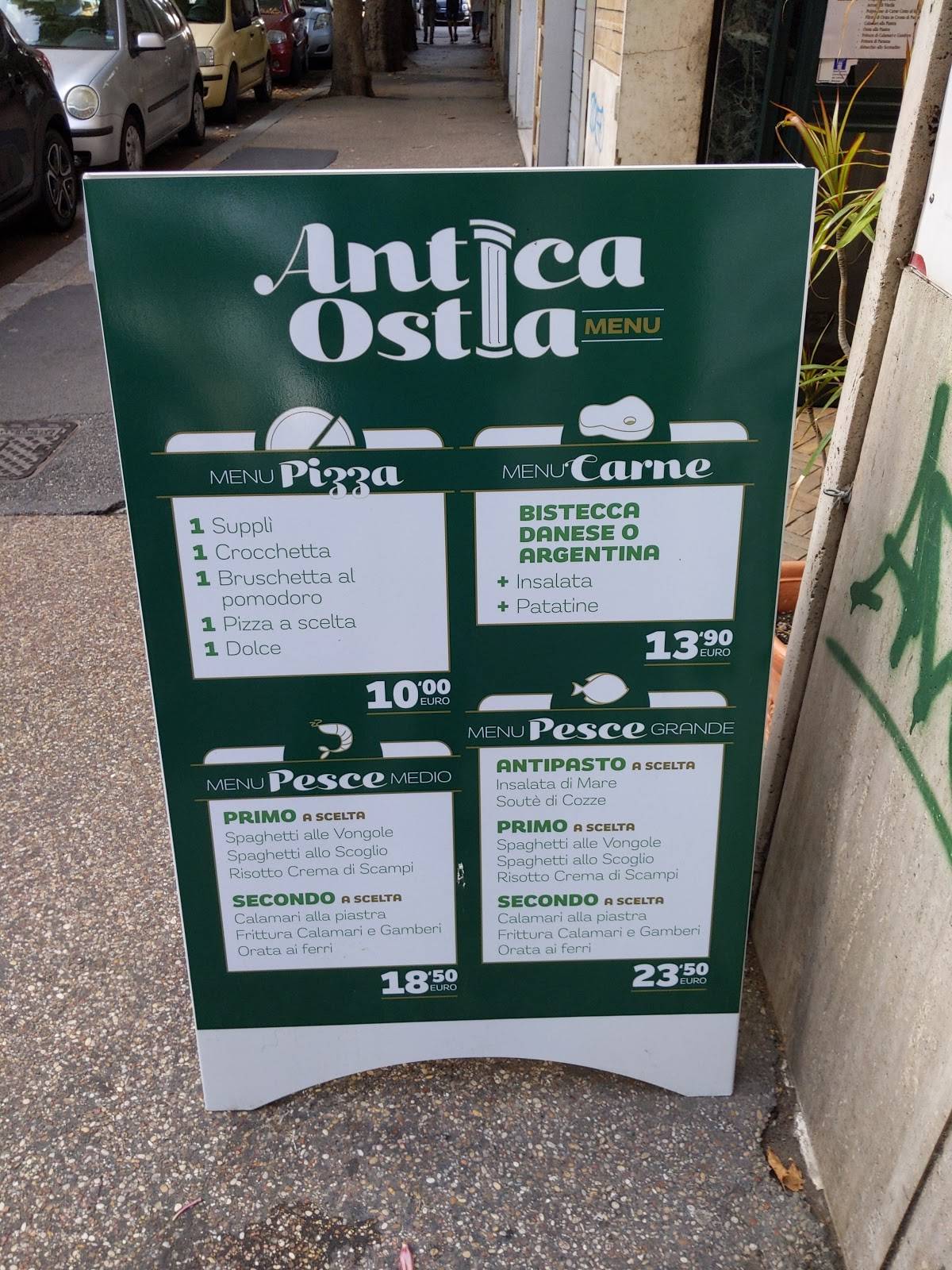 Menu di Antica Ostia Lido di Ostia 