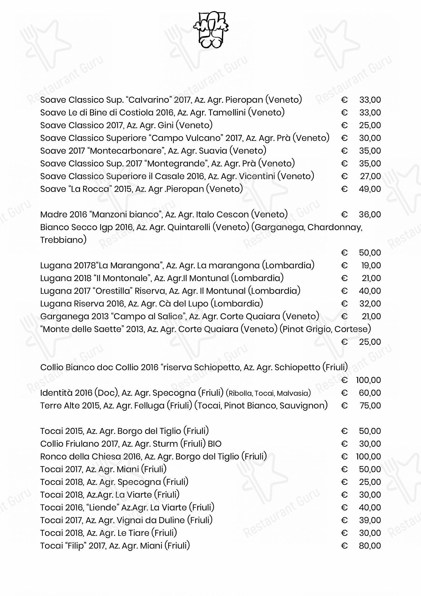 Takeaway Menu per Le Antiche Carampane in Venezia