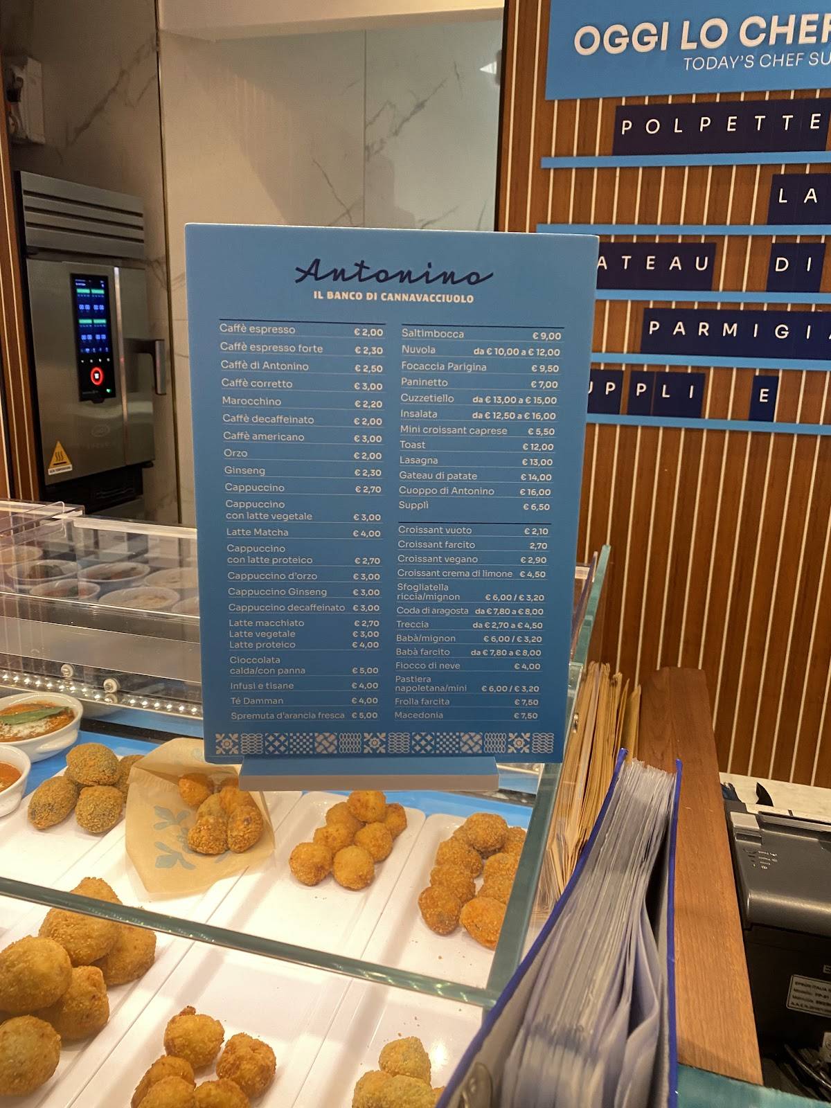 Menu di Antonino, il Banco di Cannavacciuolo 