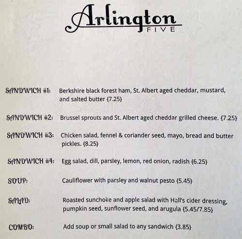 Menu de Arlington Five