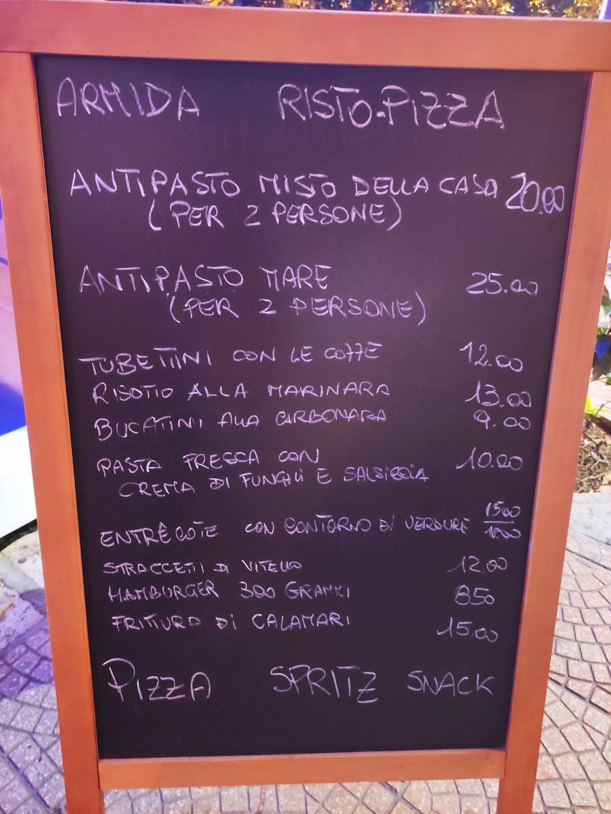 Menu di Armida 