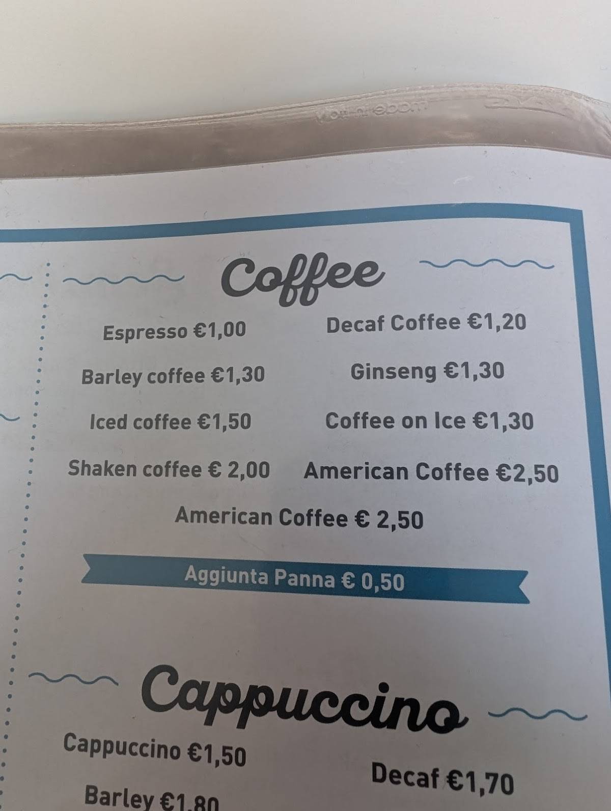 Menu di Arnold’s American Diner 