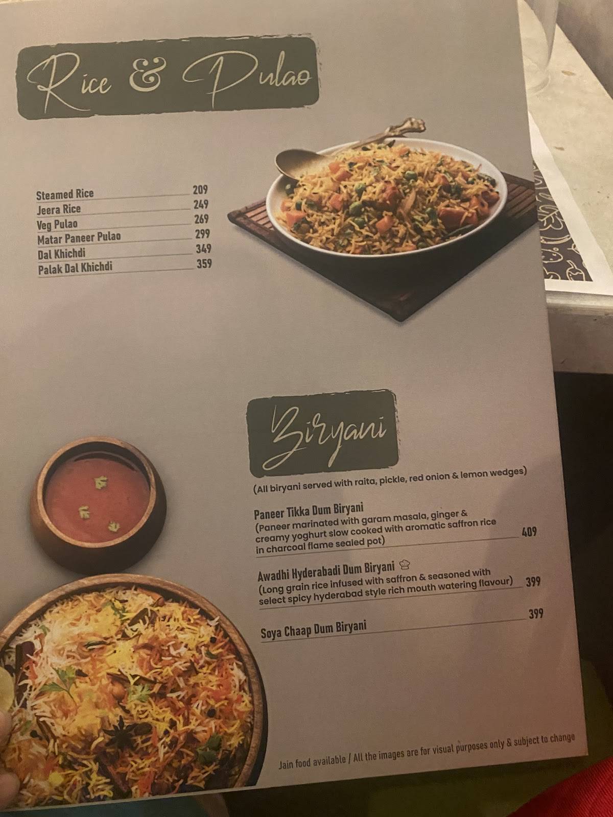 Aroma Pure Veg Restaurant menu