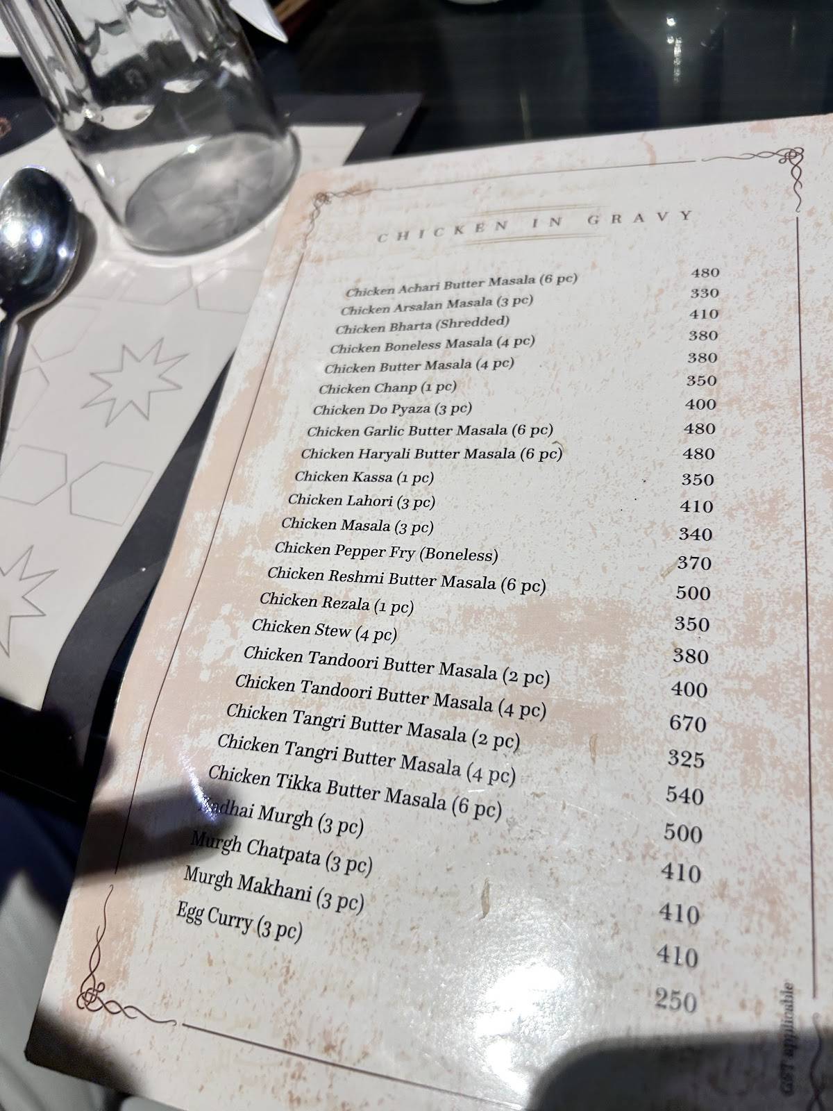 Arsalan Restaurant & Caterer menu