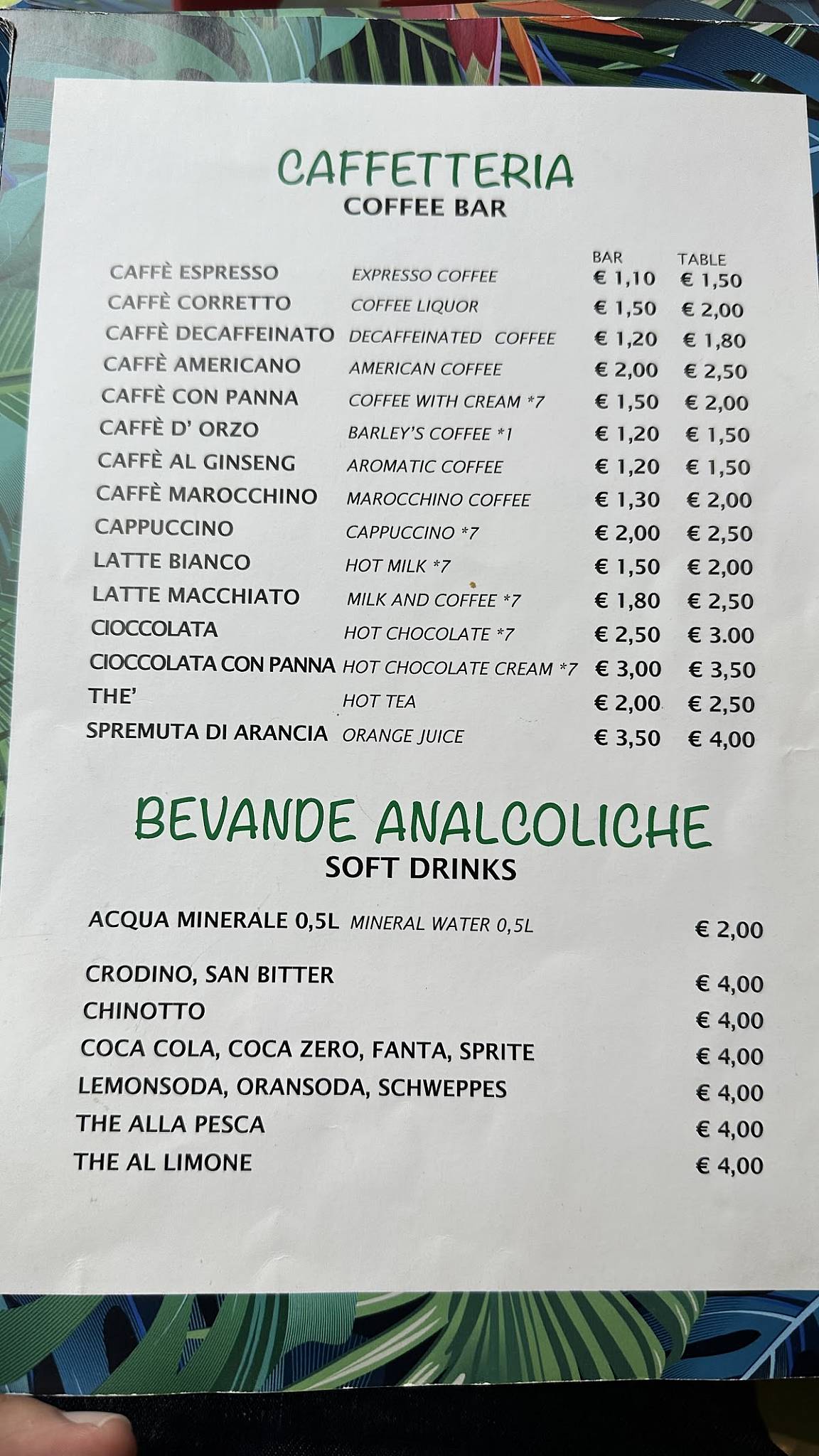 Menu di Art In Flower 