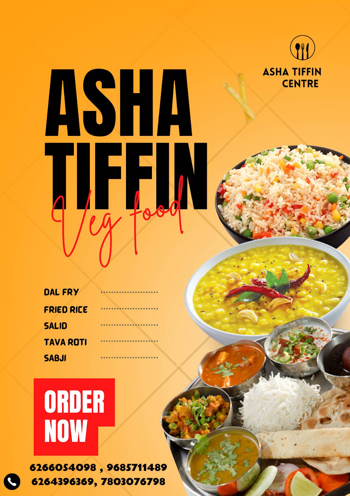 Asha Tiffin Centre menu