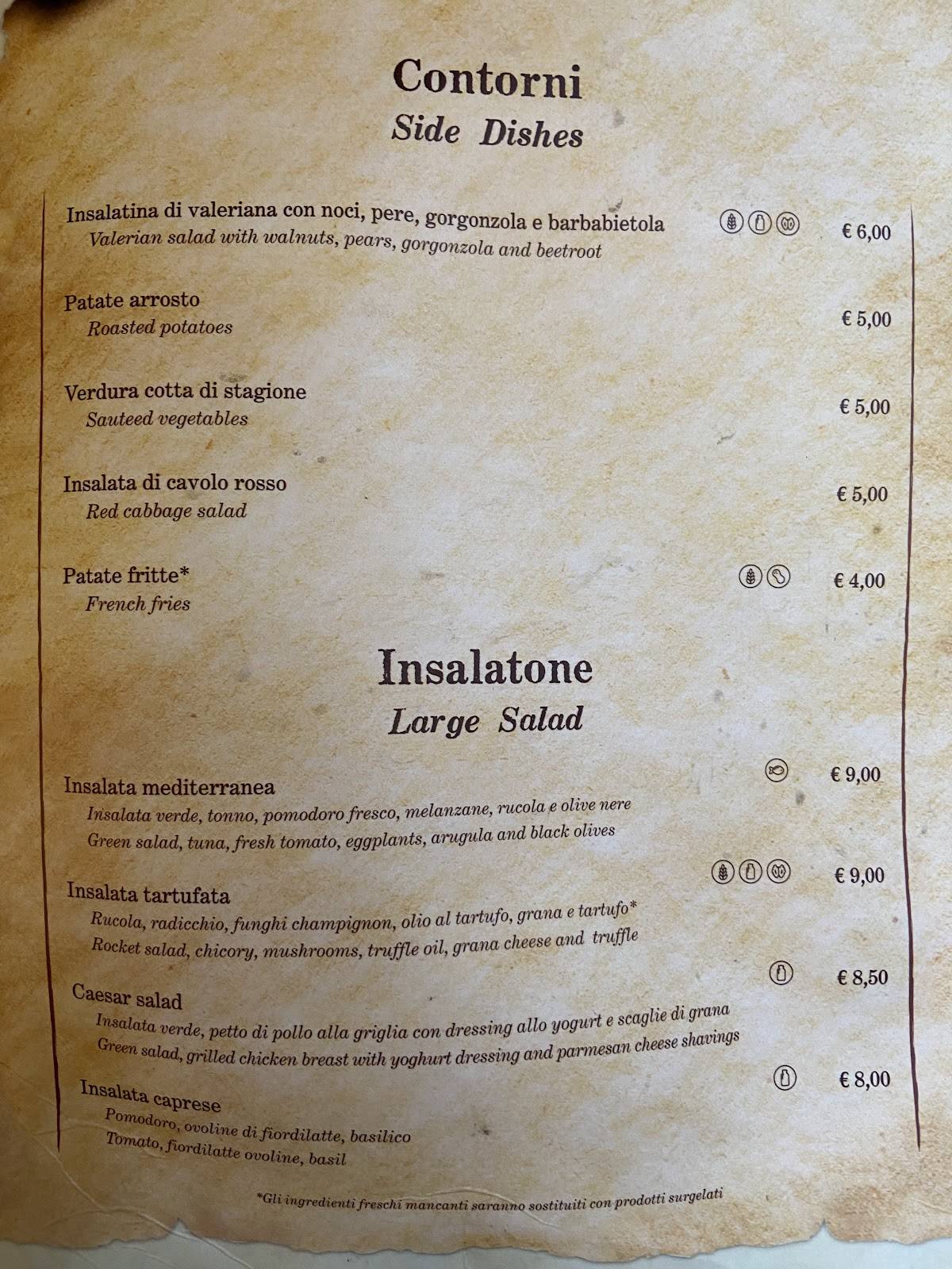 Menu di Ristorante Pizzeria Il Menestrello 