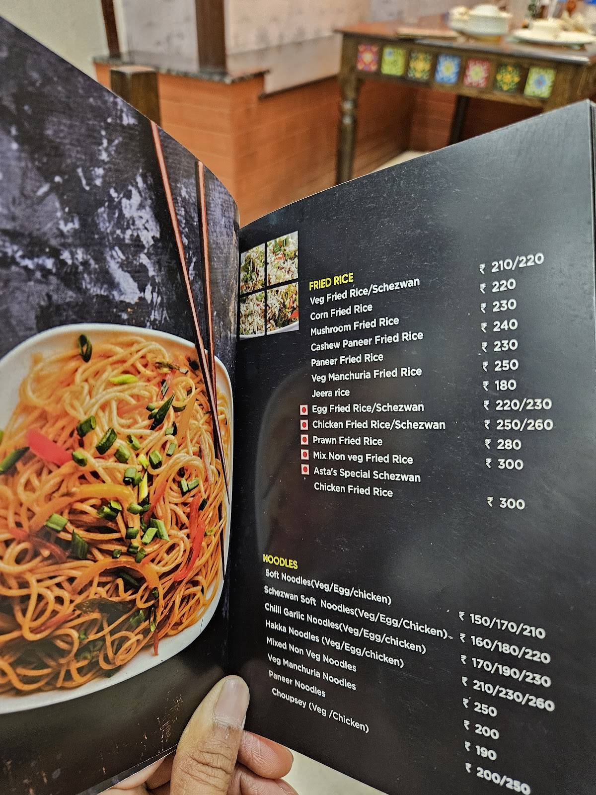 Asta's Desi Darbar menu